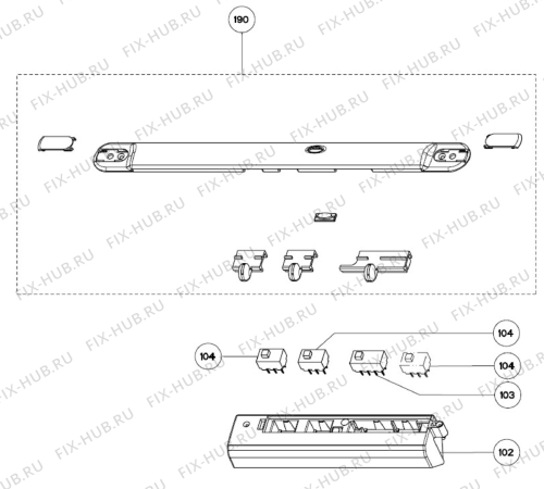 Взрыв-схема вытяжки Electrolux DVK5500BR - Схема узла Command panel 037